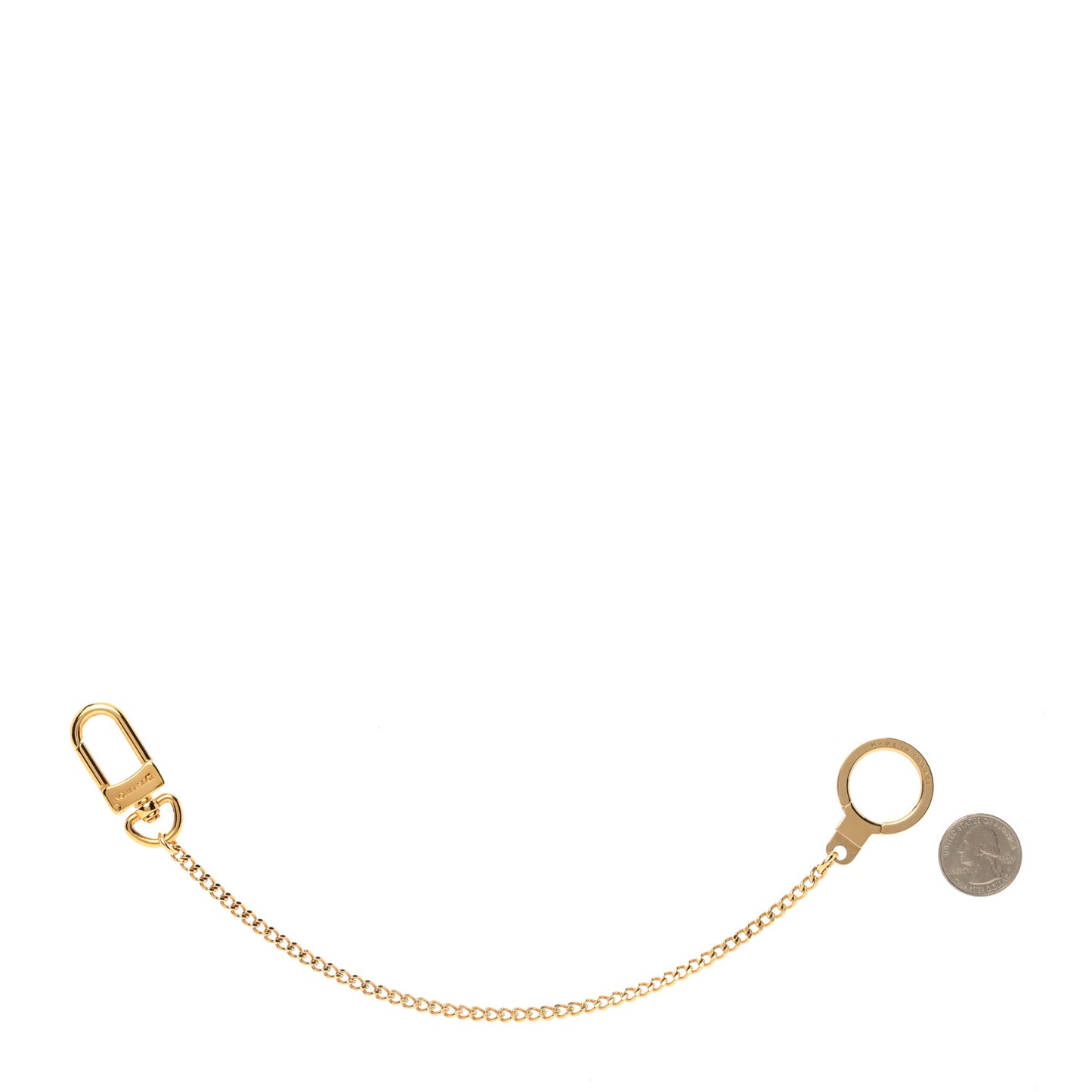 Metal Pochette Extender Key Ring Chain Gold