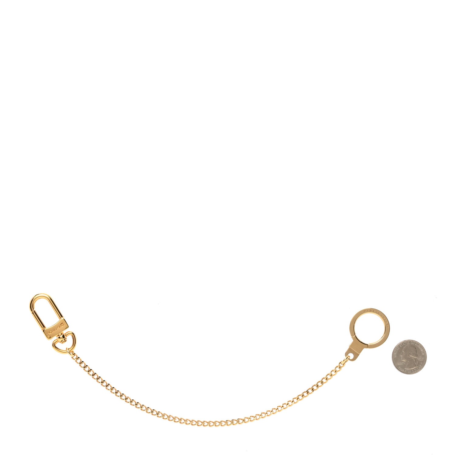 Louis Vuitton Metal Pochette Extender Key Ring Chain Gold 2 of 4