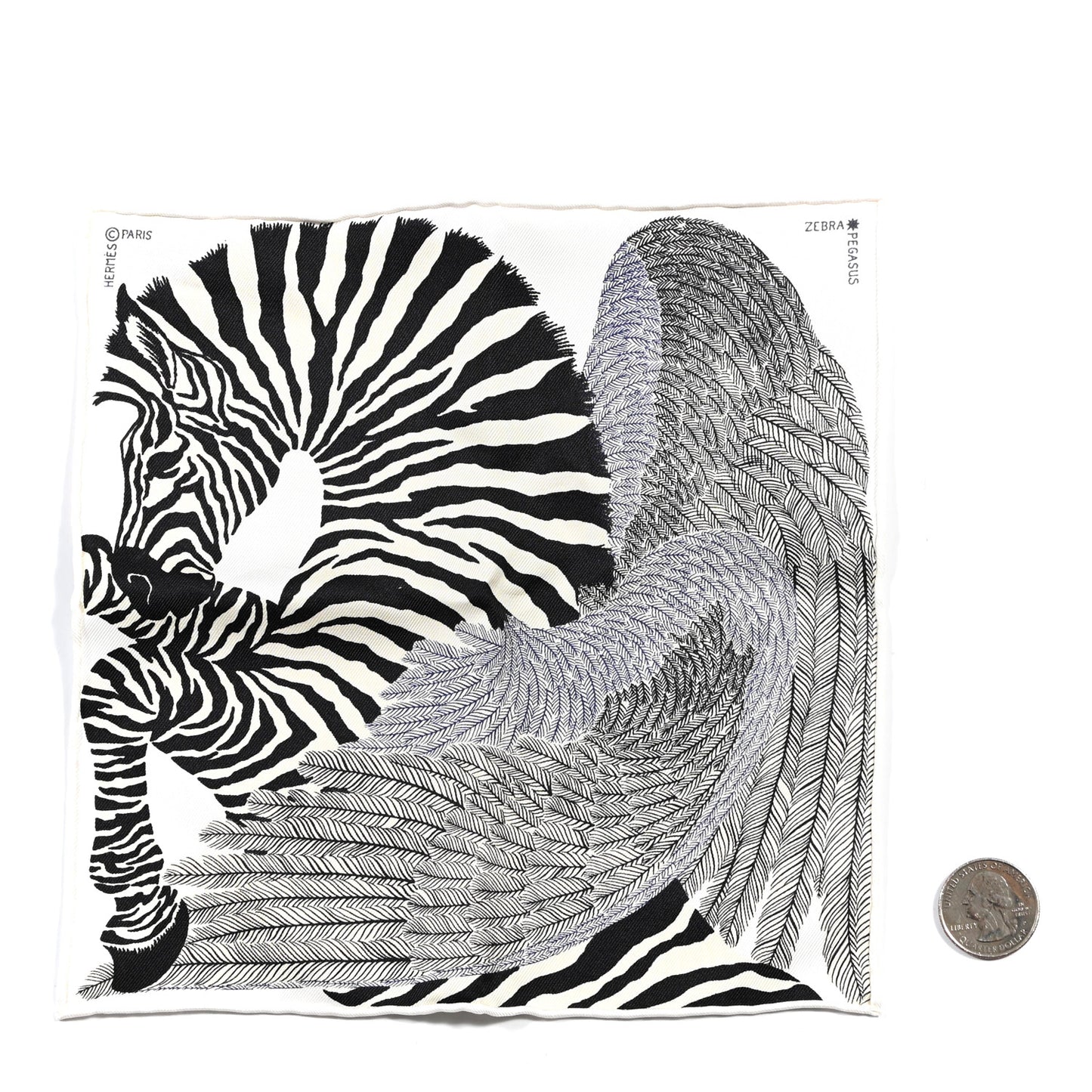 Silk Zebra Pegasus Nano Scarf 20 Black White