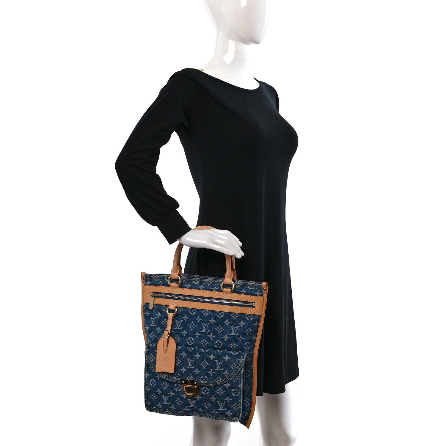 Louis Vuitton Monogram Denim Sac Plat Blue 2 of 9