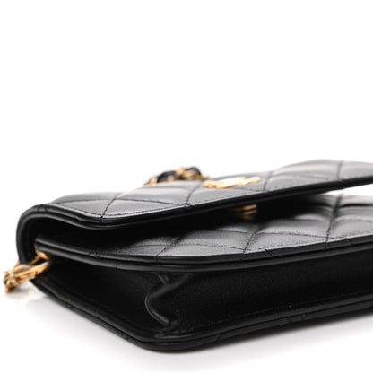 Chanel Lambskin Quilted Pearl Crush Flap With Chain Black 10 of 13