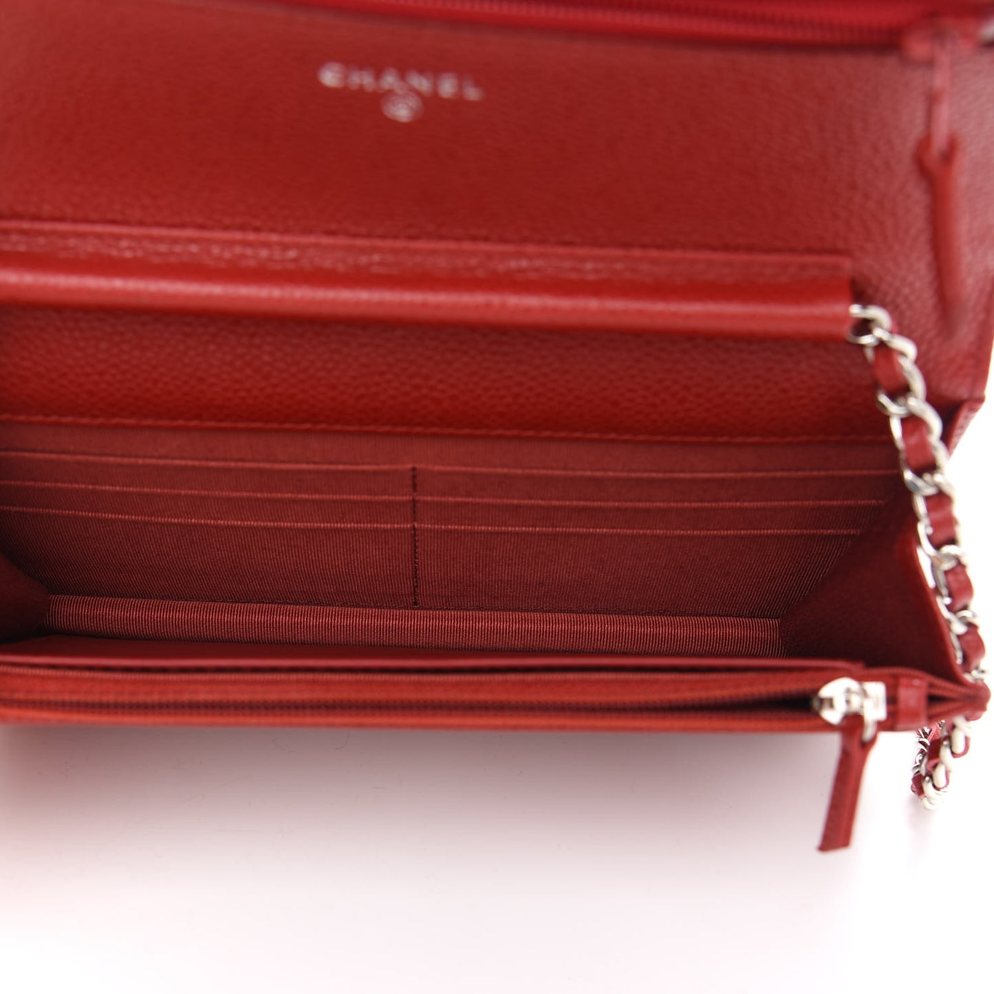 Caviar Quilted Wallet On Chain WOC Red