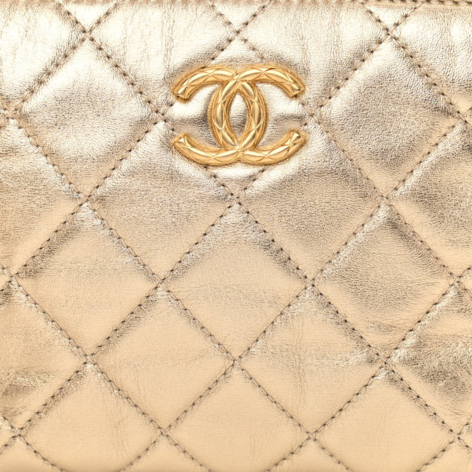 Chanel Metallic Lambskin Quilted Mini Bowling Bag Gold 8 of 10