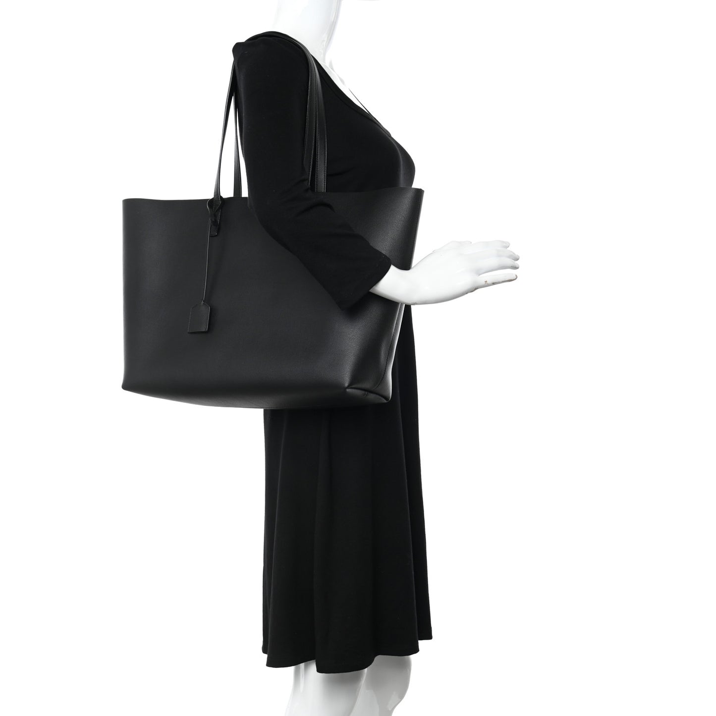 Calfskin Large Shopping Tote Black