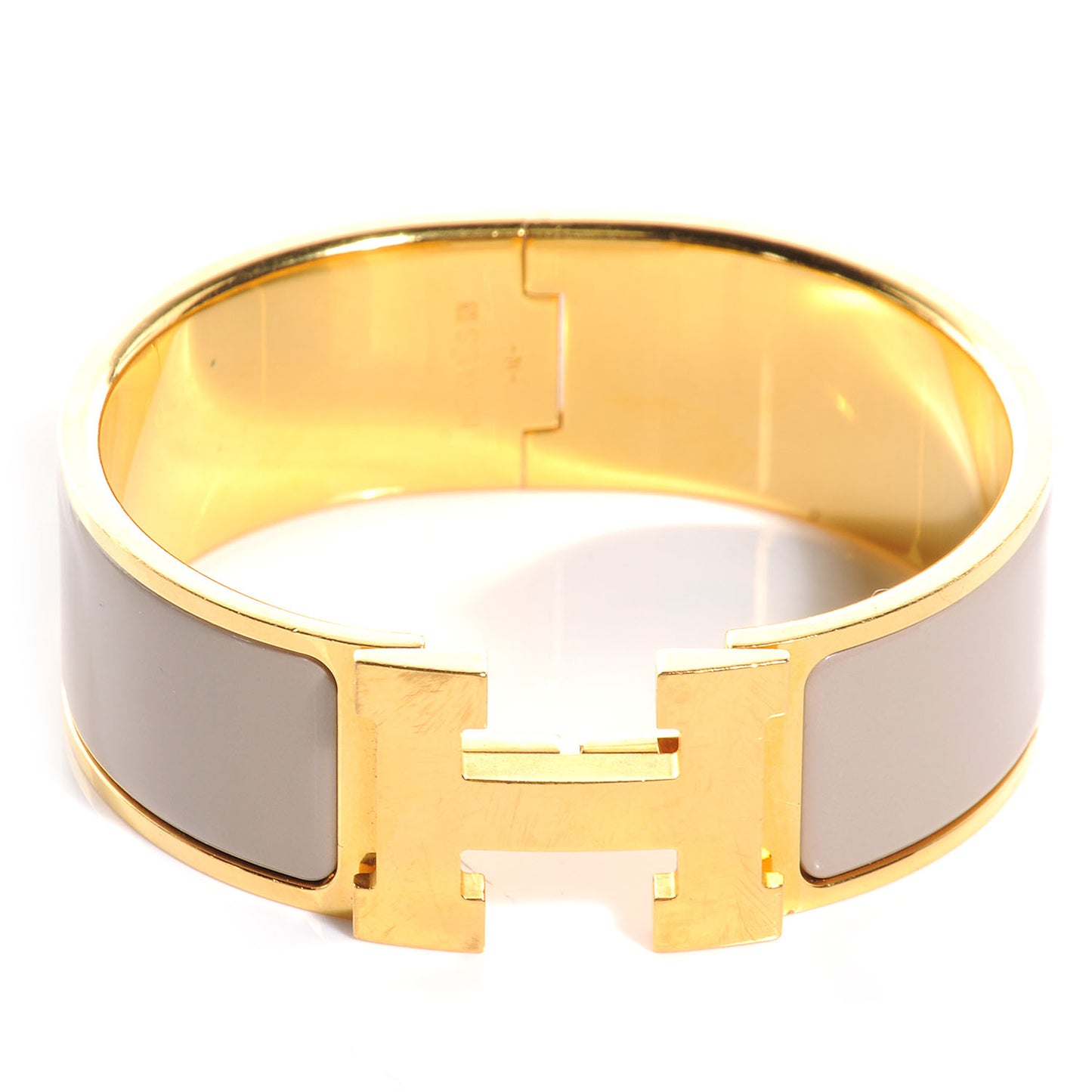 Enamel Wide Clic Clac H Bracelet PM Etoupe