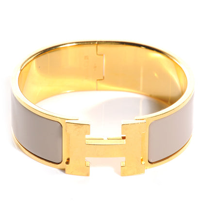 Hermes Enamel Wide Clic Clac H Bracelet PM Etoupe 1 of 5