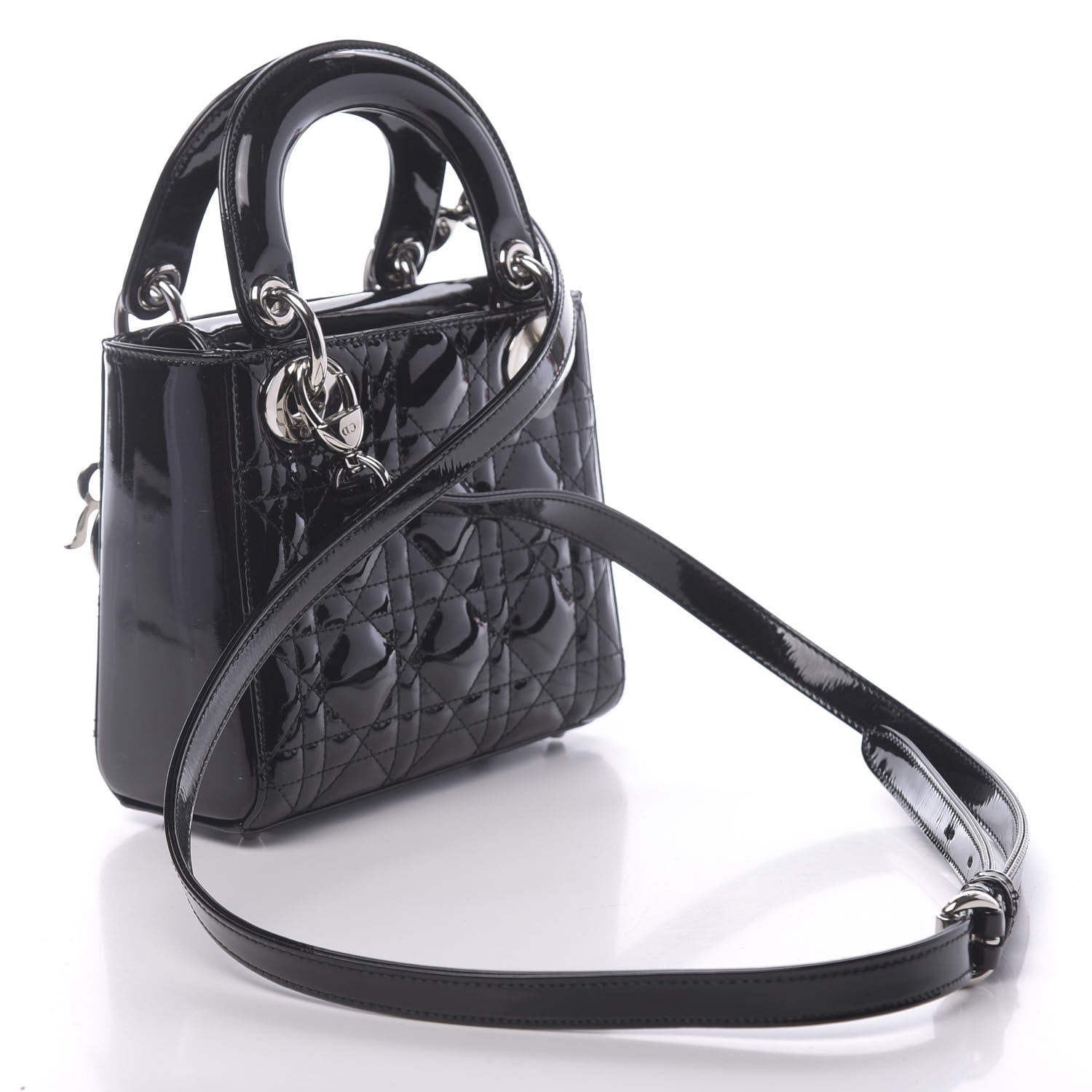Christian Dior Patent Cannage Mini Lady Dior Black 3 of 11