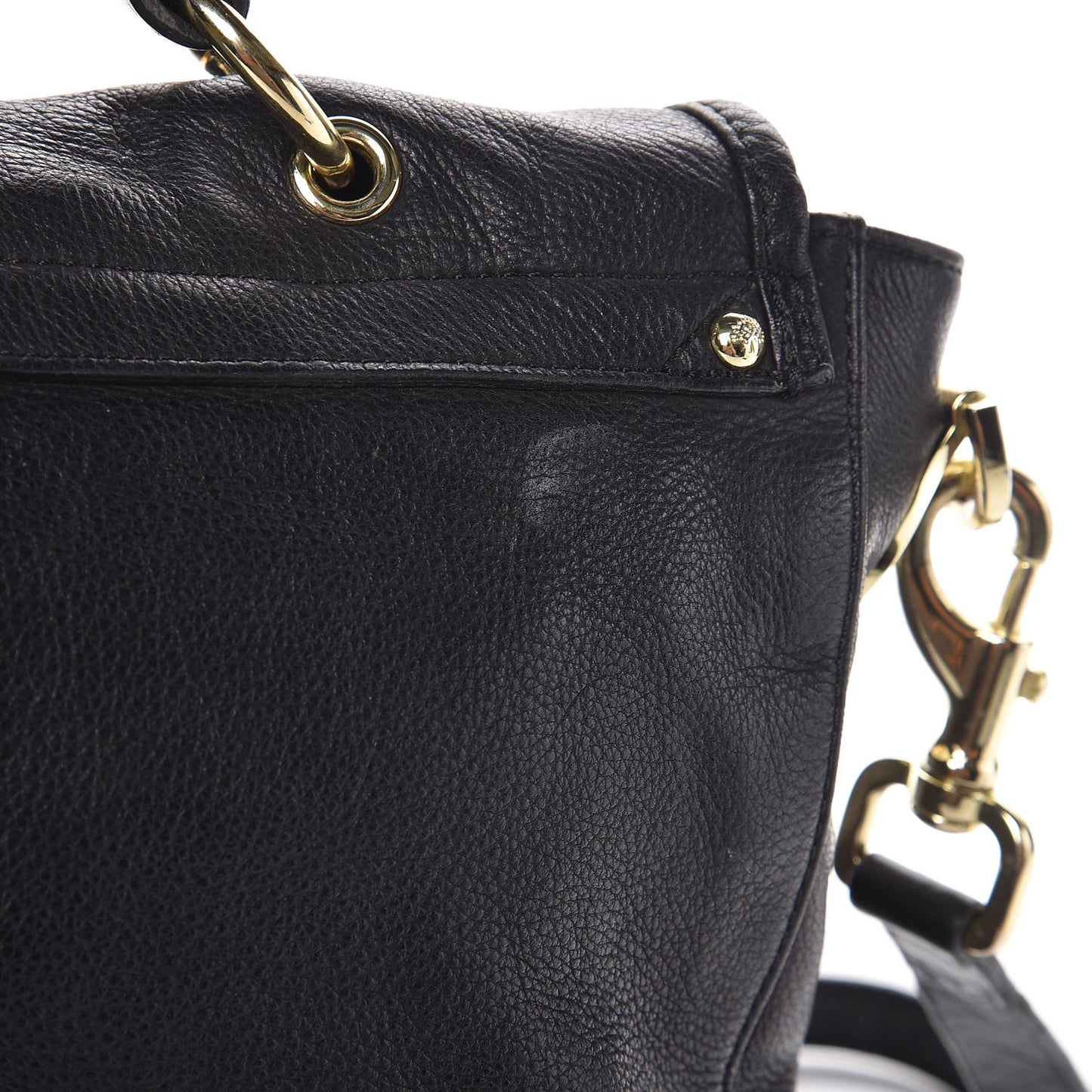 Soft Grain Calfskin Tillie Satchel Black