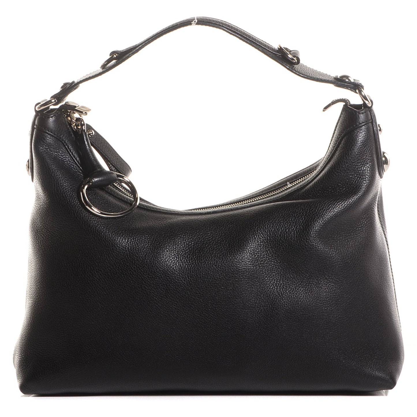 Leather Icon Bit Medium Hobo Black