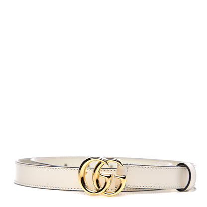 Gucci Plutone Calfskin Double G 20mm Belt 80 32 Mystic White 1 of 8