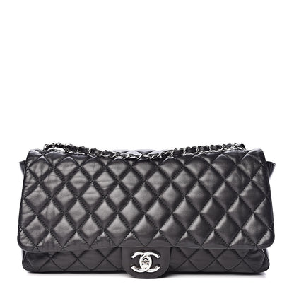 Chanel Lambskin Quilted Jumbo Coco Rain Flap Black 1 of 14