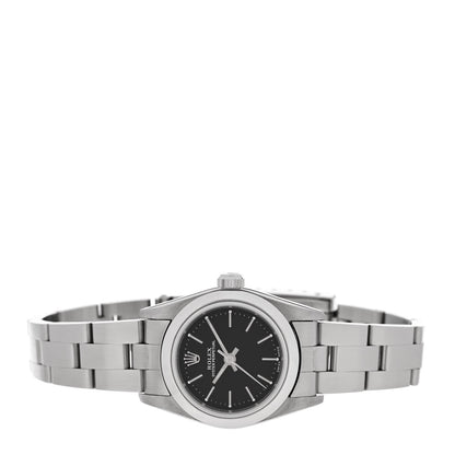 Rolex Stainless Steel 24mm Oyster Perpetual Watch Black 76080 2 of 4