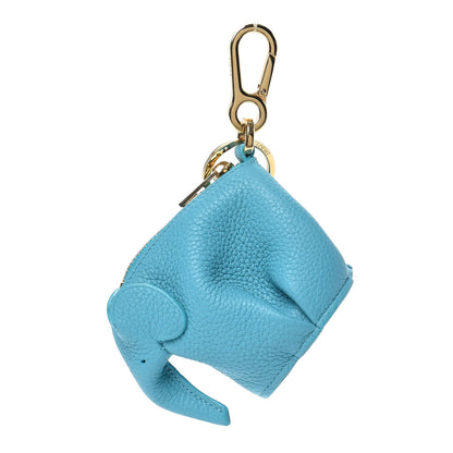 Loewe Calfskin Elephant Coin Purse Bag Charm Key Holder Blue 1 of 3