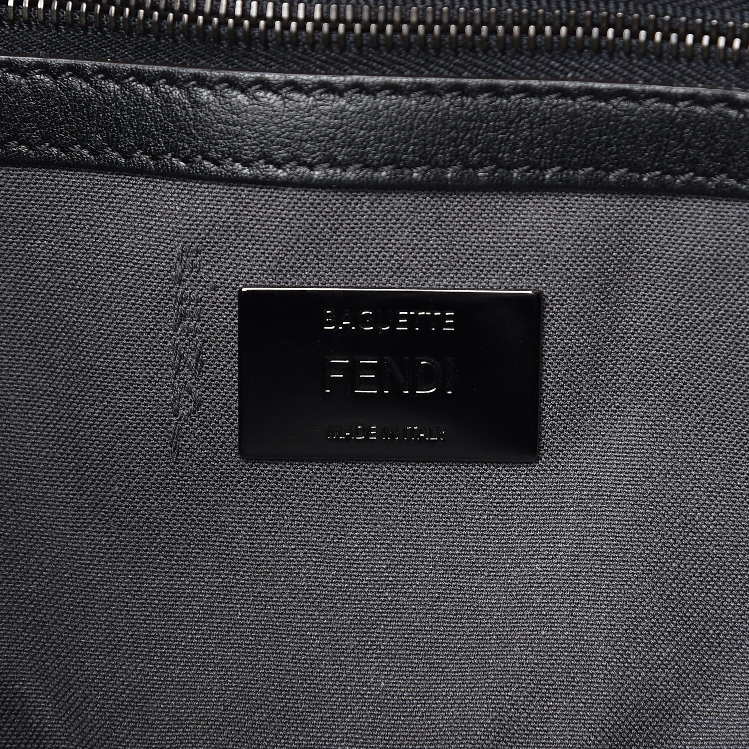 Fendi Vitello Dolce Lace Up Baguette Black 7 of 20
