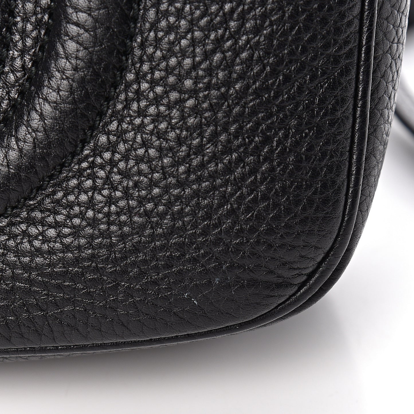 Pebbled Calfskin Small Soho Disco Bag Black