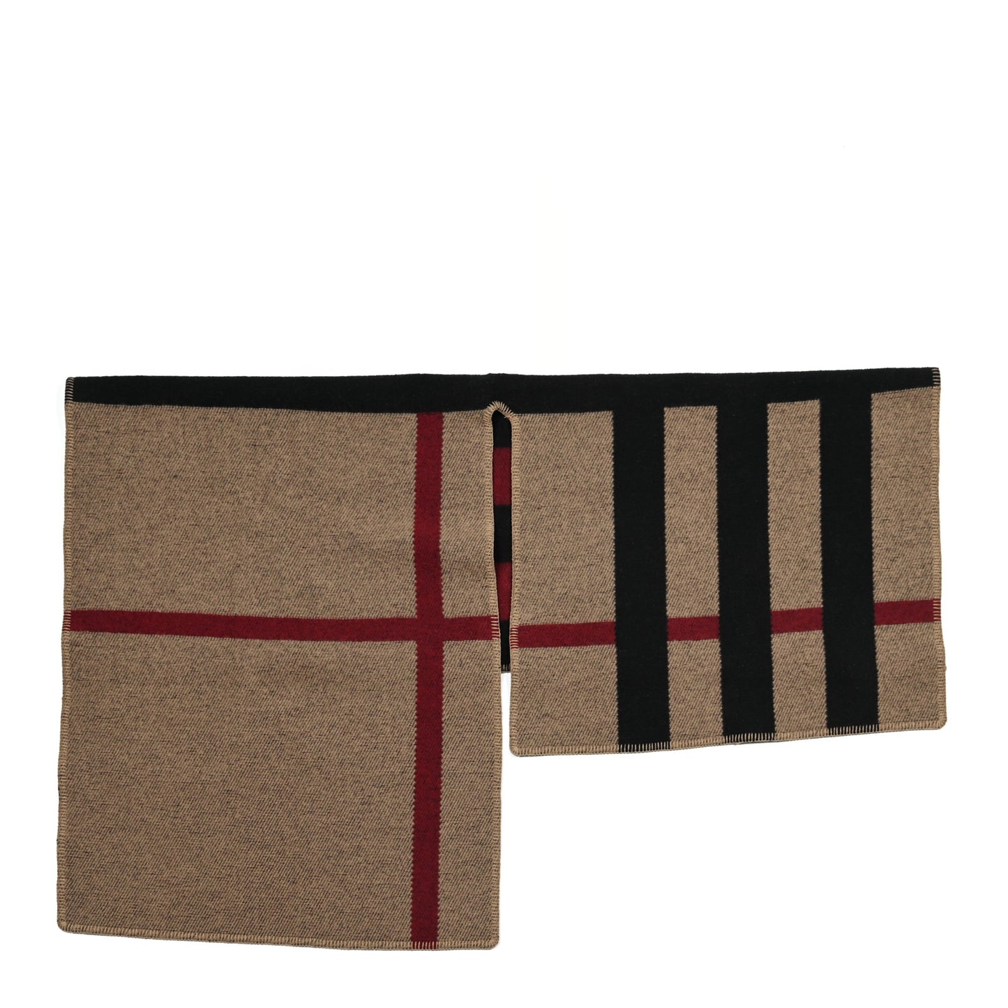 Cashmere Wool Mega Check Cape Scarf Scarf
