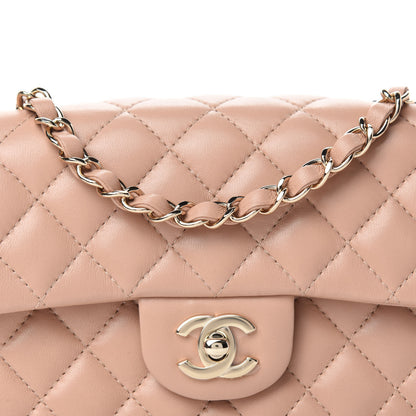Chanel Lambskin Quilted Mini Rectangular Flap Beige 10 of 11