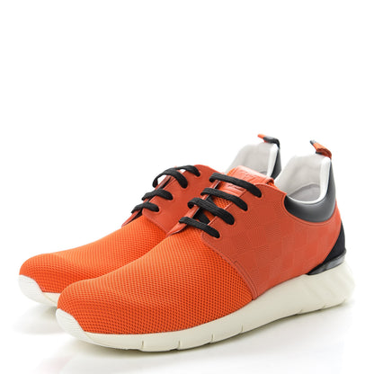 Louis Vuitton Rubber Mesh Suede Damier Fastlane Low Sneakers 9.5 Orange 3 of 8