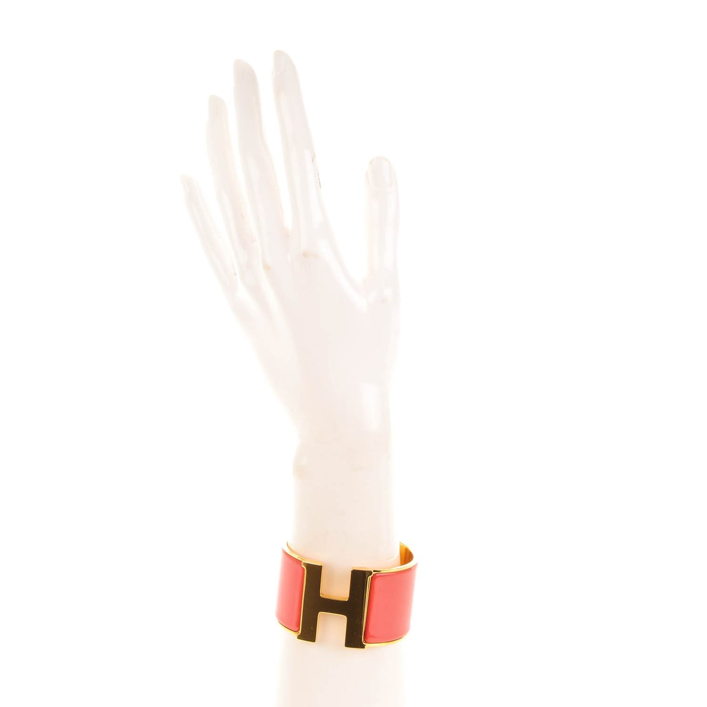 Enamel Extra Wide Clic Clac H Bracelet Rouge Corail