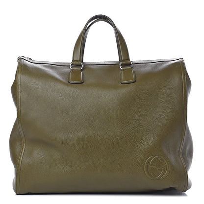 Gucci Pebbled Calfskin Tote Dark Green 1 of 15