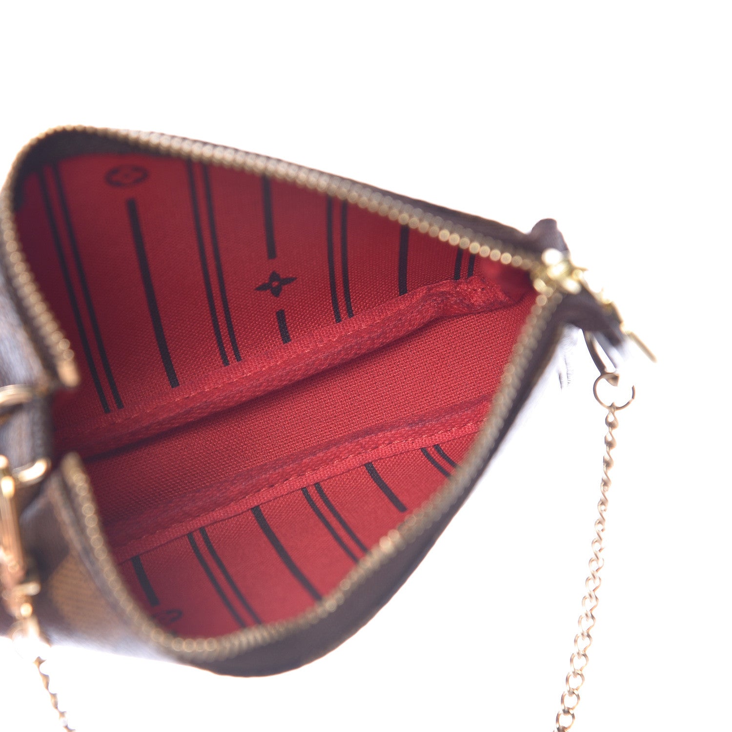 Louis Vuitton Damier Ebene Complice Trunks and Bags Mini Pochette Accessories Red 5 of 7