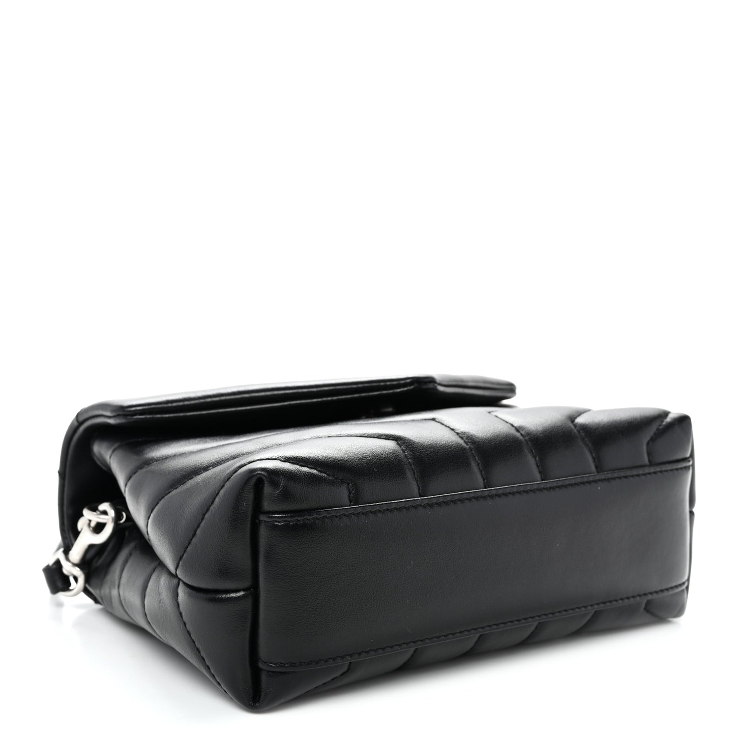 Calfskin Y Quilted Monogram Toy Loulou Crossbody Bag Black