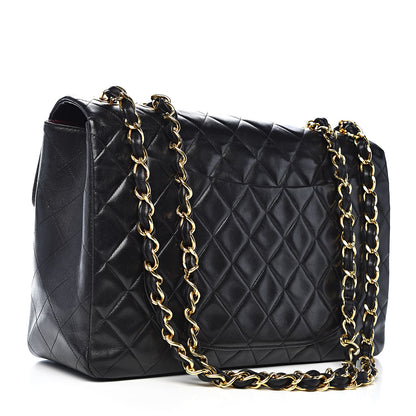 Chanel Lambskin Quilted XL Jumbo Single Flap Black 3 of 13