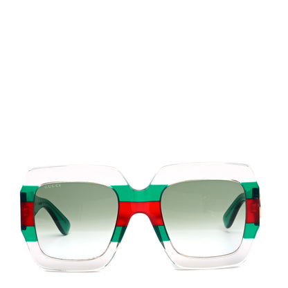 Gucci Square Web Frame GG0178S Sunglasses Green Red 2 of 8