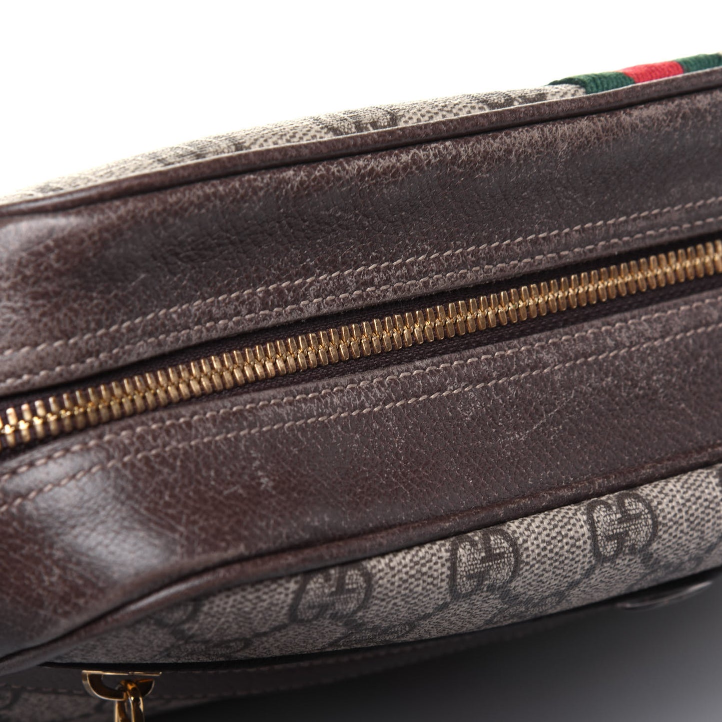 GG Supreme Monogram Web Small Ophidia Shoulder Bag Brown