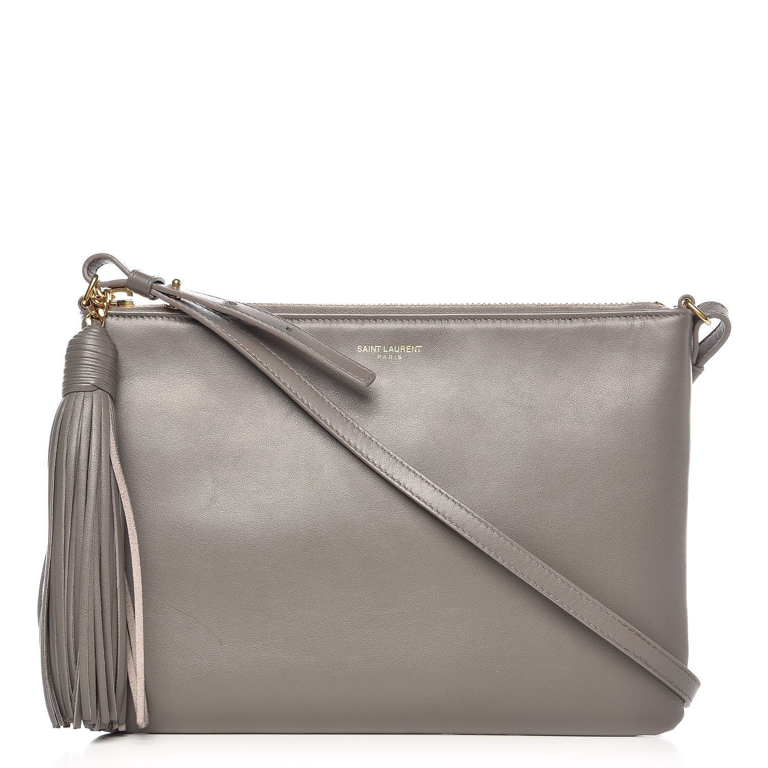 Saint Laurent Calfskin Teen Monogram Crossbody Bag Grey 1 of 7