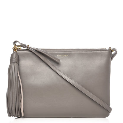 Saint Laurent Calfskin Teen Monogram Crossbody Bag Grey 1 of 7