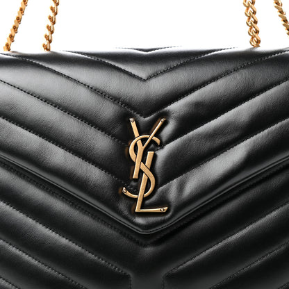 Saint Laurent Calfskin Y Quilted Monogram Medium Loulou Chain Satchel Black 10 of 10