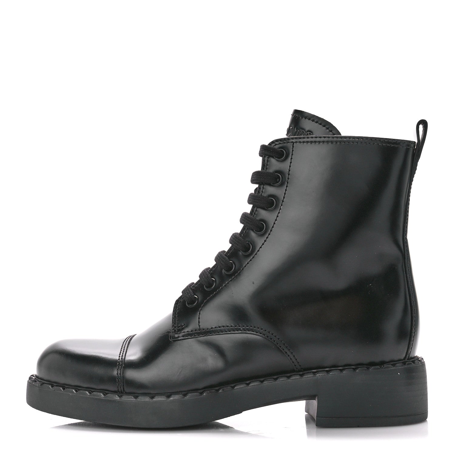 Prada Spazzolato Chocolate 50mm Combat Boots 40 Black 1 of 11