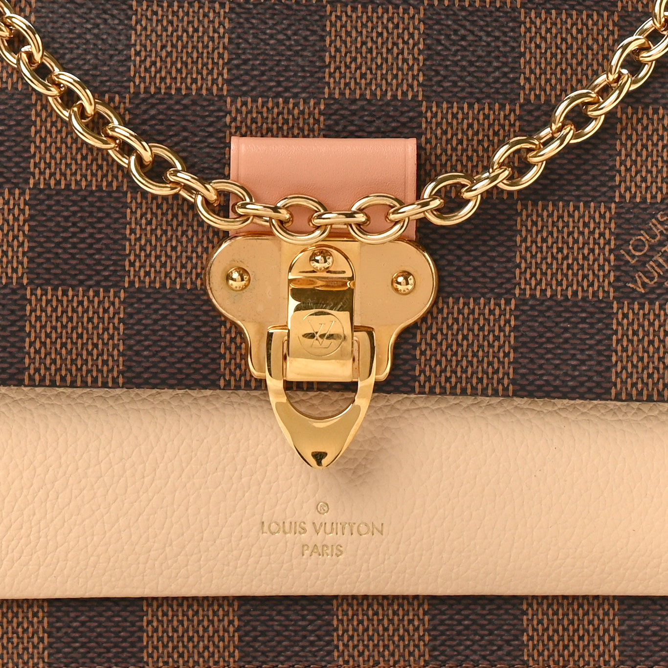 Damier Ebene Vavin Chain Wallet Creme