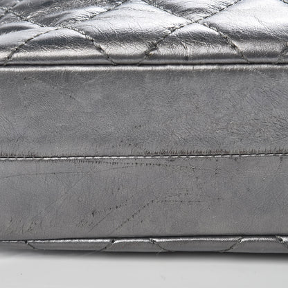 Chanel Metallic Aged Calfskin Quilted Briefcase Laptop Bag Grey 11 of 11