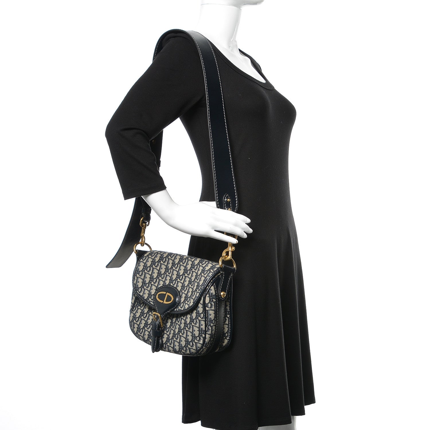 Christian Dior Oblique Crossbody Navy Blue 2 of 8
