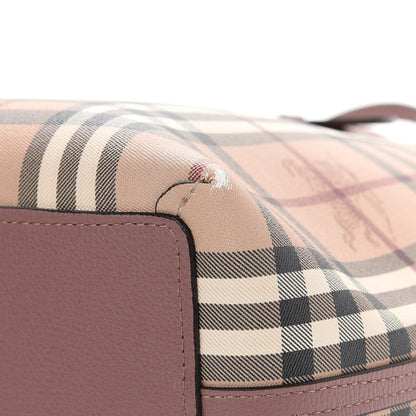 Burberry Grainy Calfskin Haymarket Check Medium Reversible Tote Dusty Pink 14 of 18