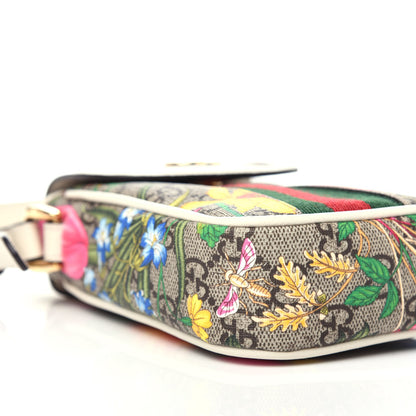 Gucci GG Supreme Monogram Flora Web Ophidia Phone Crossbody Bag White 6 of 9