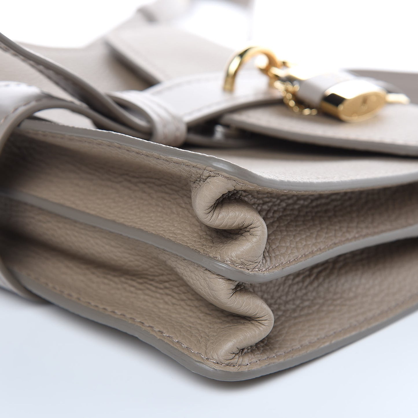 Shiny Grained Calfskin Small Aby Day Shoulder Bag Motty Grey