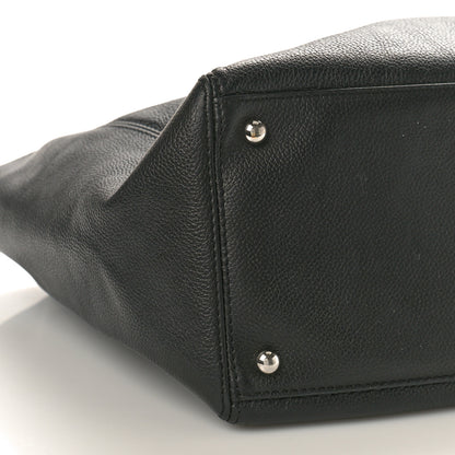 Chanel Calfskin Cerf Executive Shopper Tote Black 10 of 11