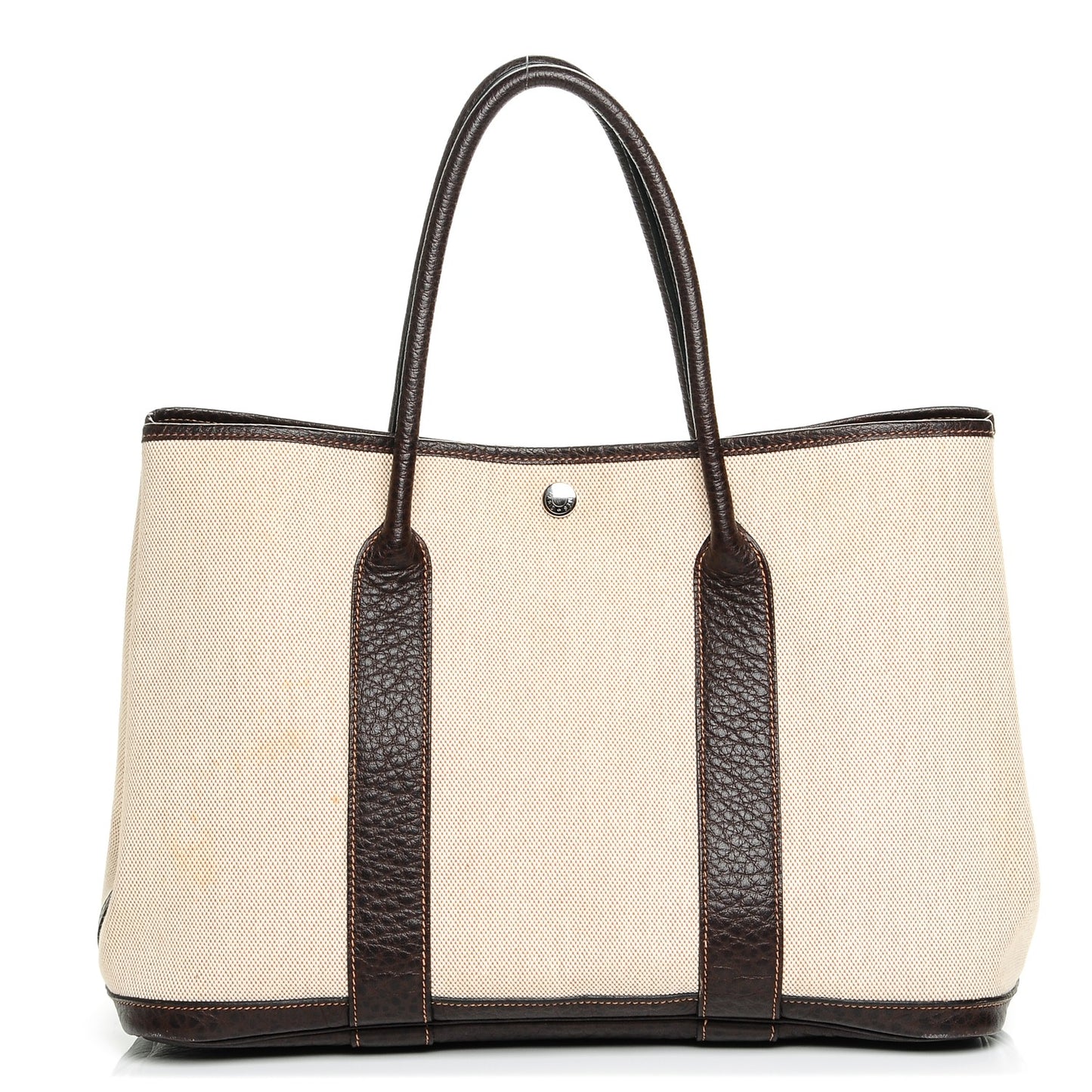 Toile Buffle Gala Garden Party Tote 36 MM Marron Fonce