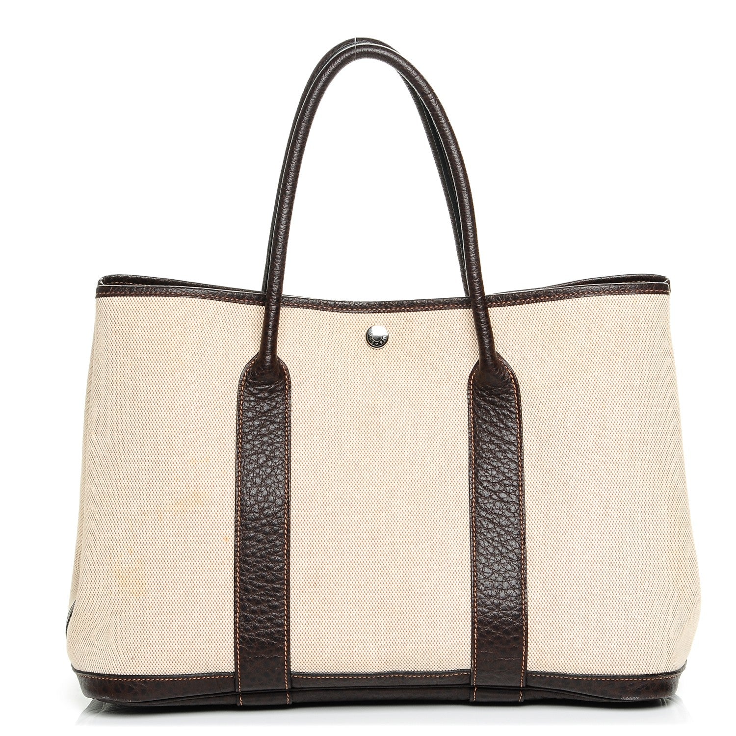 Hermes Toile Buffle Gala Garden Party Tote 36 MM Marron Fonce 1 of 9