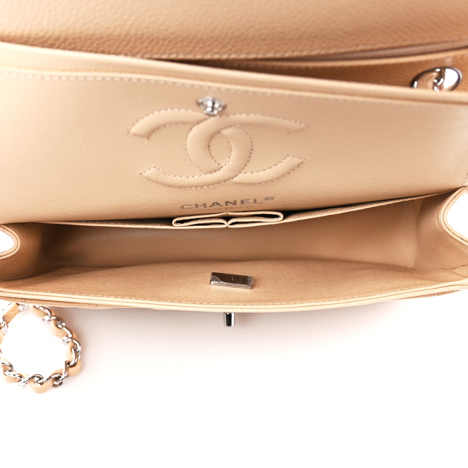 Chanel Caviar Quilted Small Double Flap Beige 5 of 12