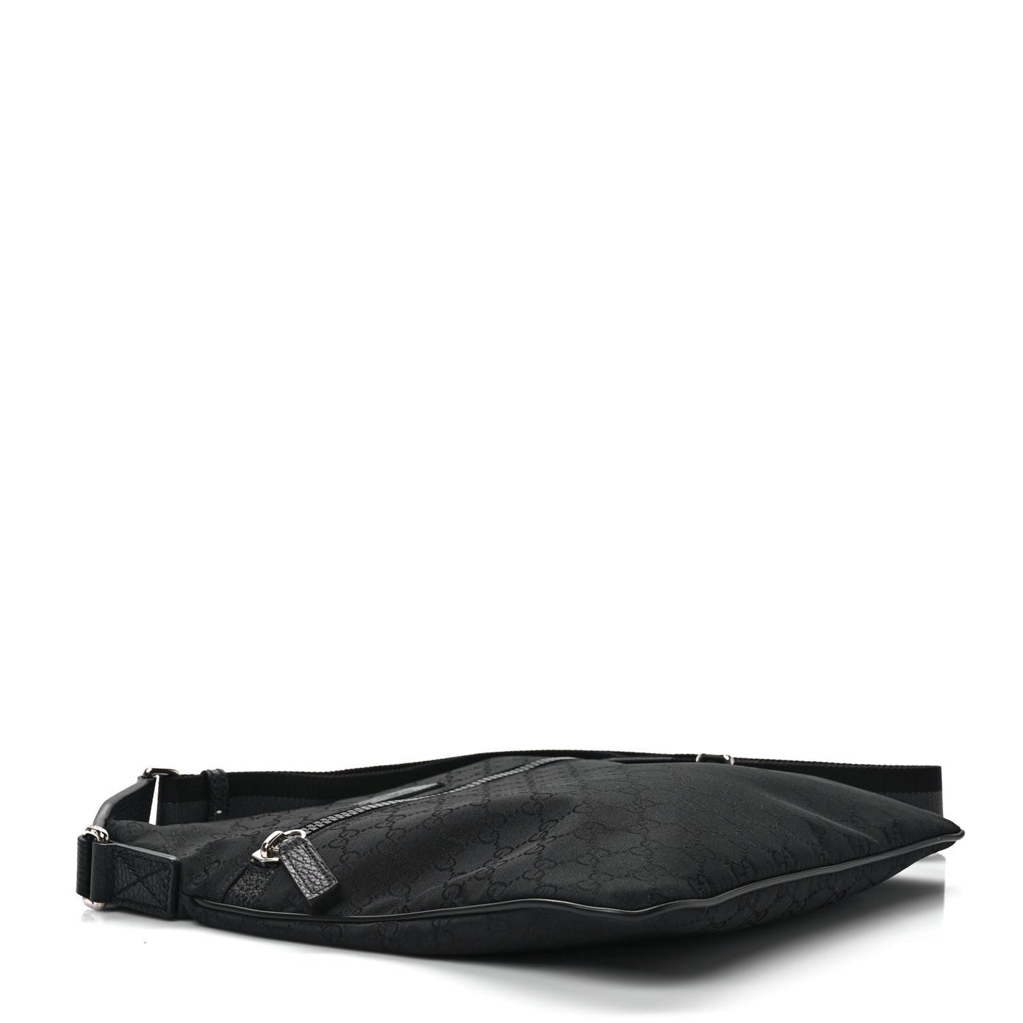 Nylon Monogram Small Flat Messenger Bag Black