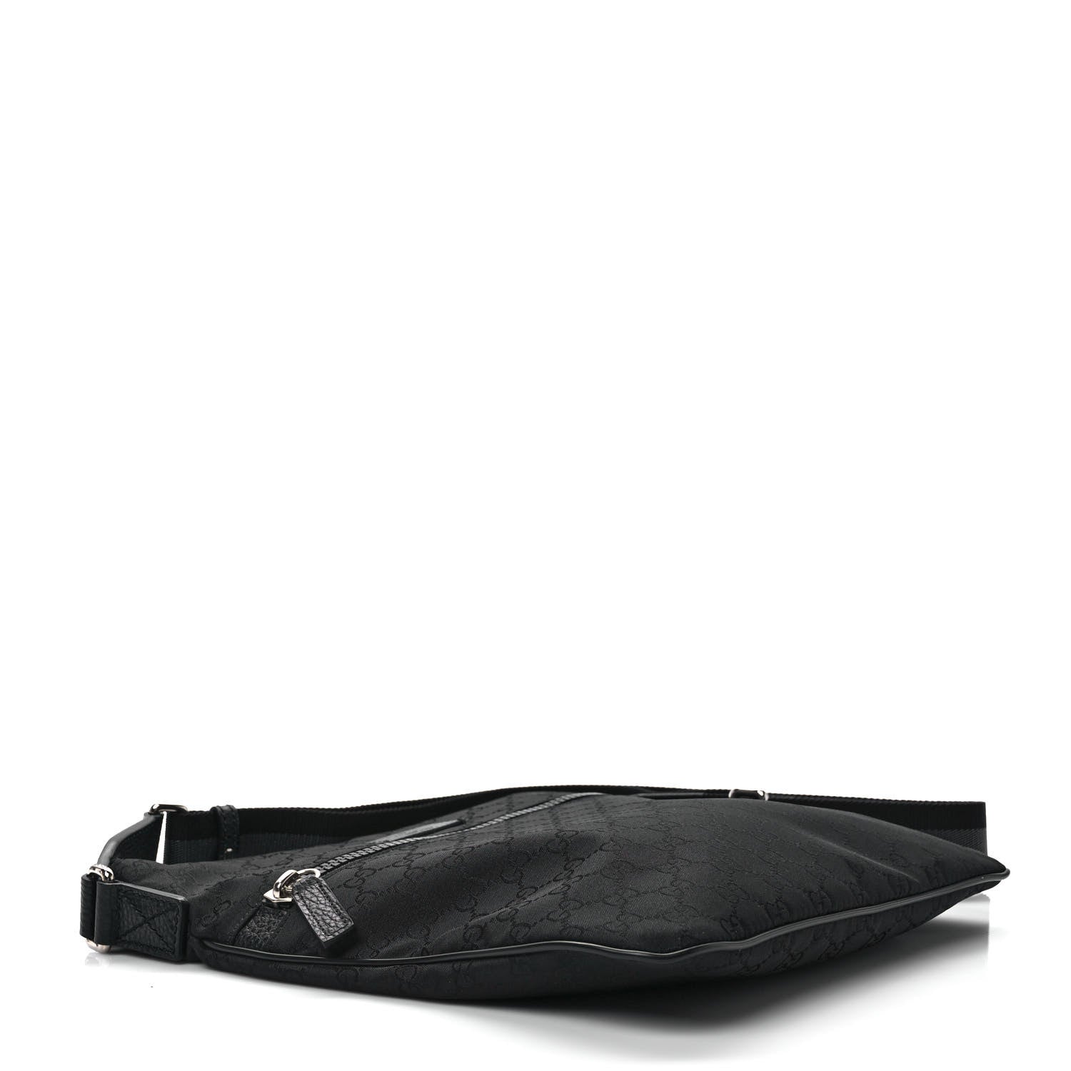 Gucci Nylon Monogram Small Flat Messenger Bag Black 3 of 8