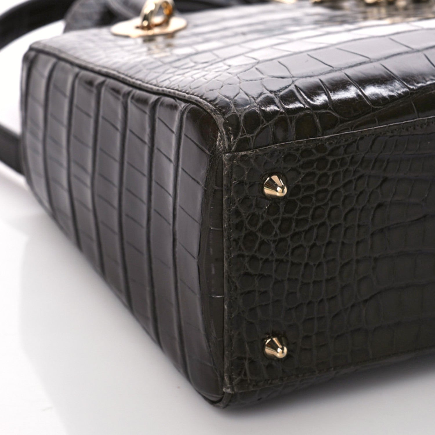 Christian Dior Alligator Medium Lady Dior Brown 6 of 8