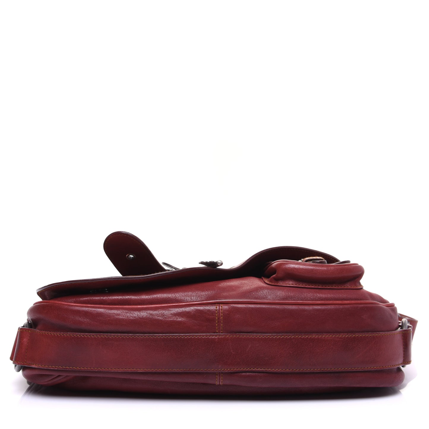 Calfskin Medium Gaucho Double Saddle Red