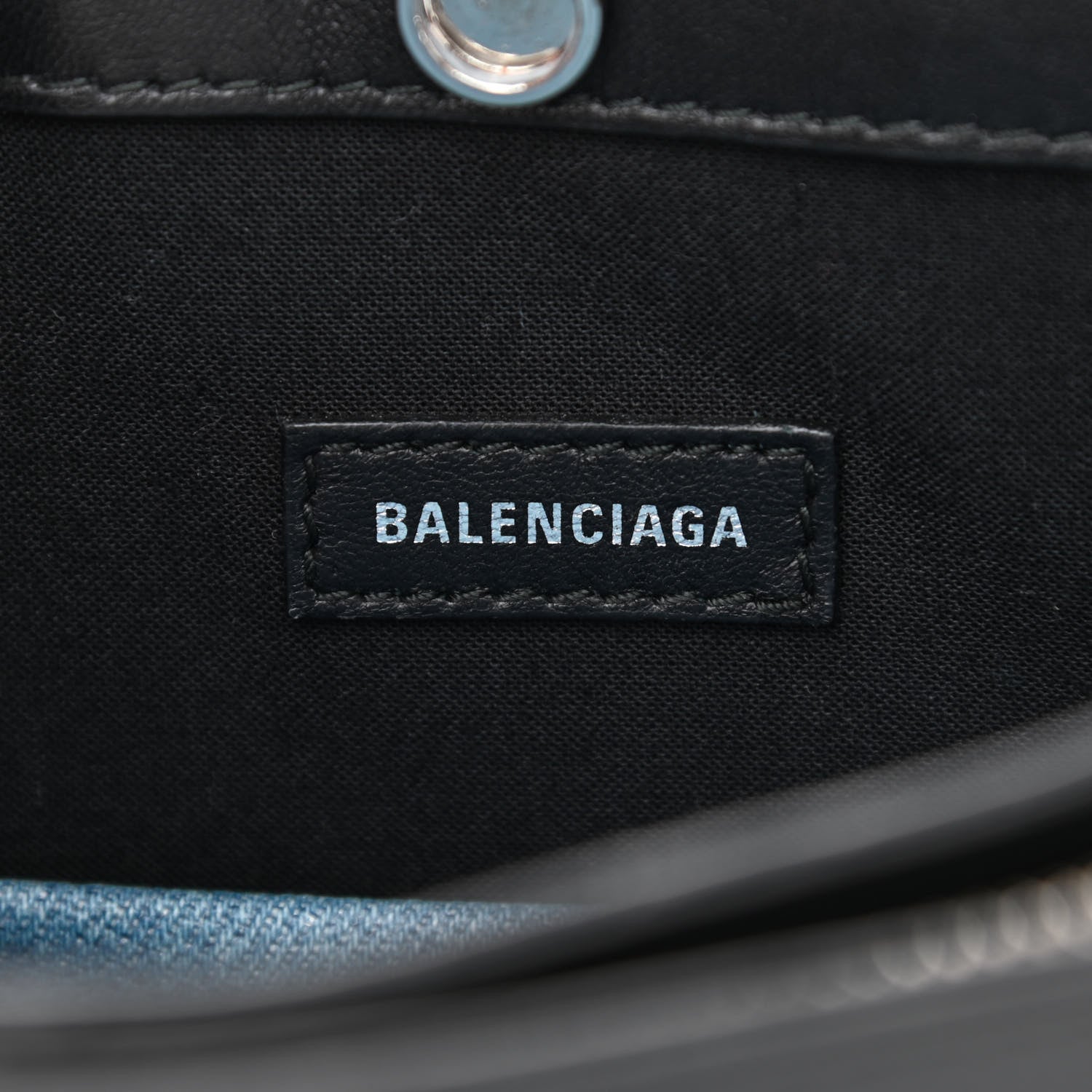Balenciaga Denim Pochette Crossbody Bag Blue 7 of 9