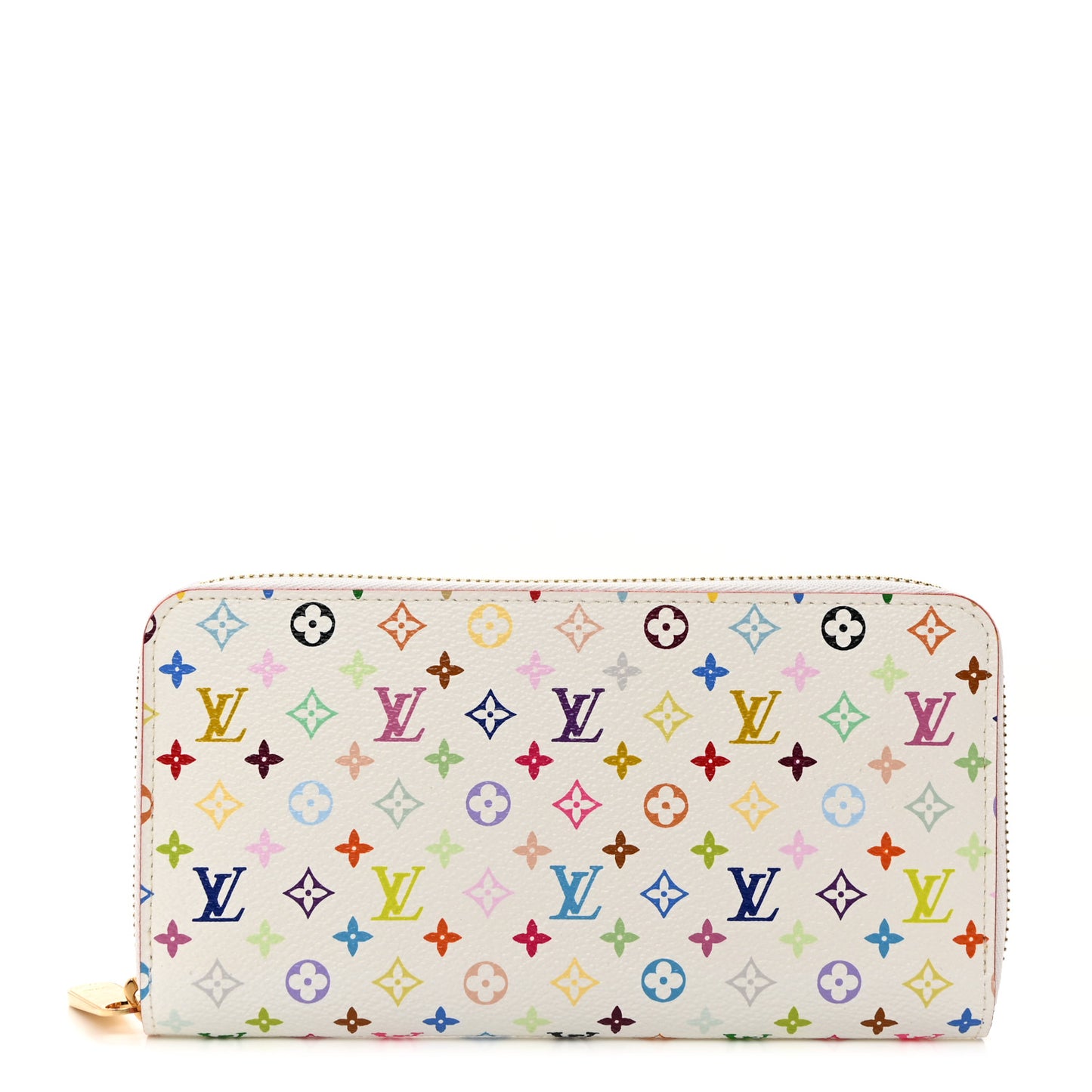 LOUIS VUITTON Monogram Multicolor Zippy Wallet White Litchi