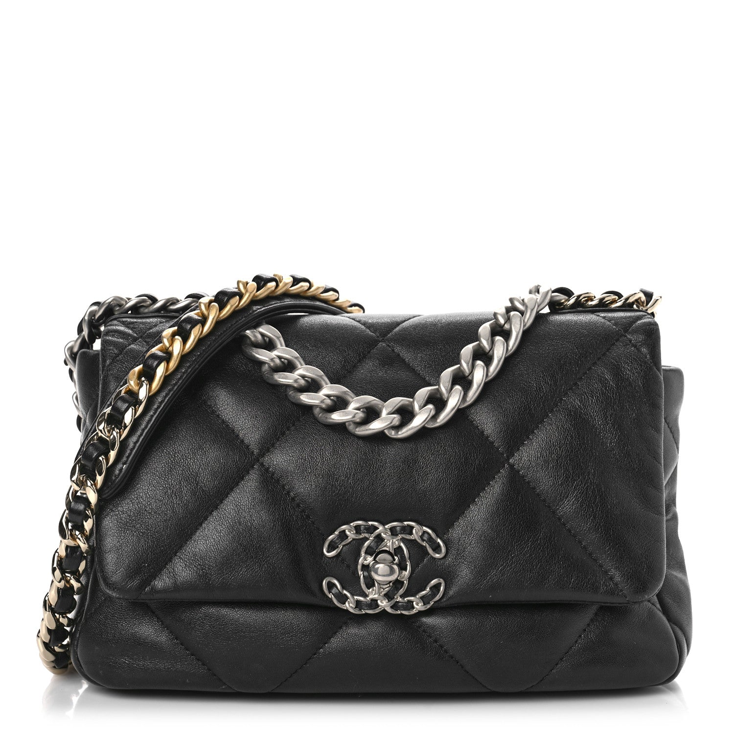 Chanel Goatskin Quilted Medium Chanel 19 Flap Black 1 of 10
